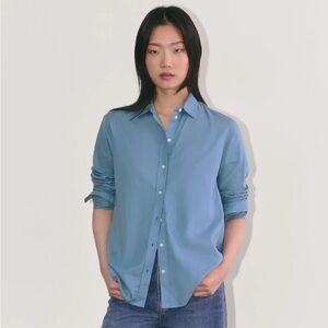 THE MUST-HAVE SHIRT IN SILKY COTTON - Size: 8, Color: Bluebell